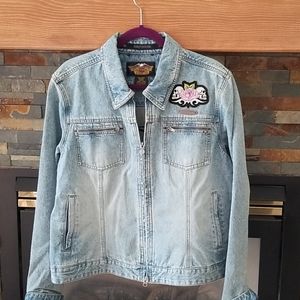 Harley unlined lightweight, light denim jacket